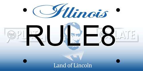 RULE8 Illinois License Plate