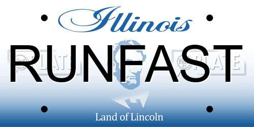 RUNFAST Illinois License Plate