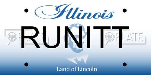 RUNITT Illinois License Plate