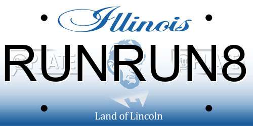 RUNRUN8 Illinois License Plate