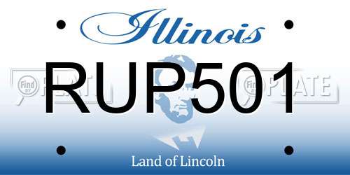 RUP501 Illinois License Plate