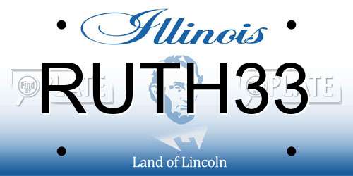 RUTH33 Illinois License Plate