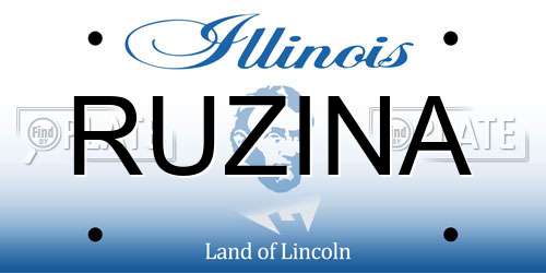 RUZINA Illinois License Plate