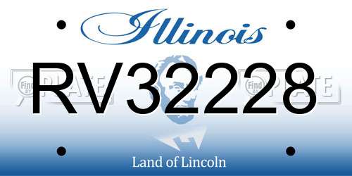 RV32228 Illinois License Plate