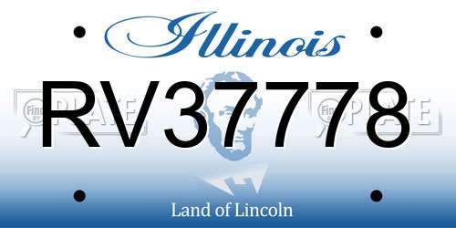 RV37778 Illinois License Plate