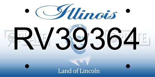 RV39364 Illinois License Plate