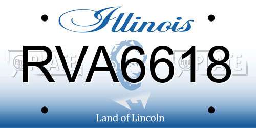 RVA6618 Illinois License Plate