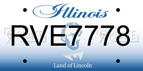 RVE7778 Illinois License Plate