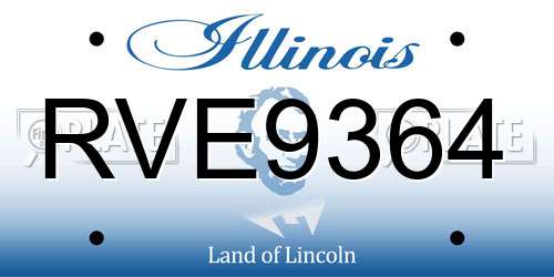 RVE9364 Illinois License Plate