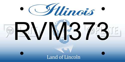 RVM373 Illinois License Plate