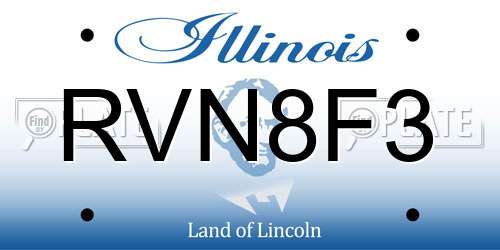 RVN8F3 Illinois License Plate