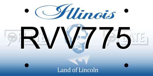 RVV775 Illinois License Plate
