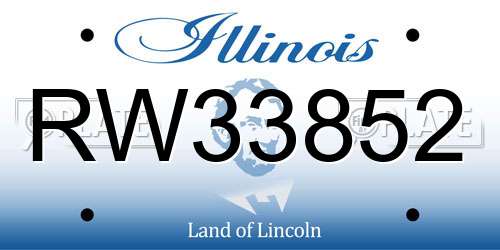RW33852 Illinois License Plate