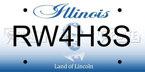 RW4H3S Illinois License Plate