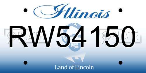RW54150 Illinois License Plate