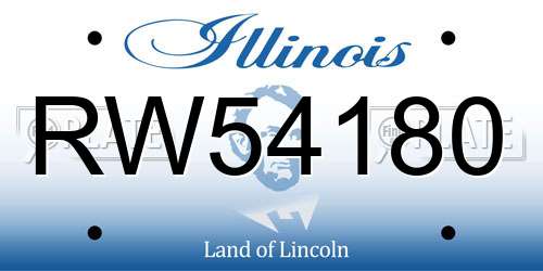 RW54180 Illinois License Plate