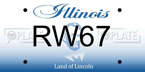 RW67 Illinois License Plate