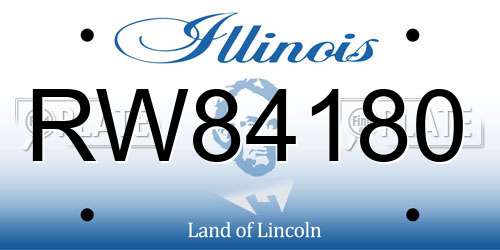 RW84180 Illinois License Plate