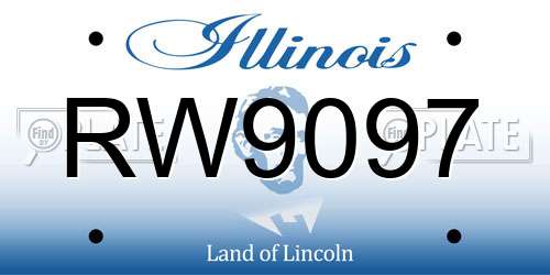 RW9097 Illinois License Plate