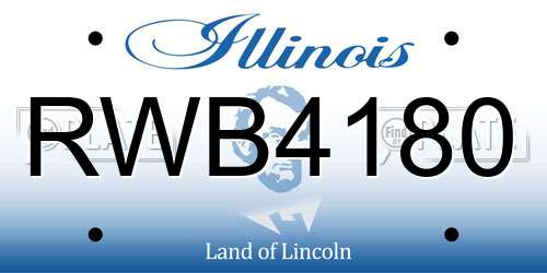 RWB4180 Illinois License Plate