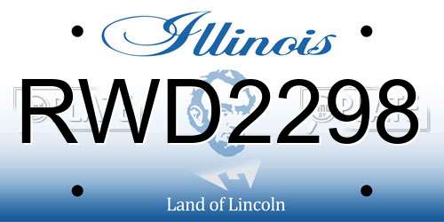 RWD2298 Illinois License Plate