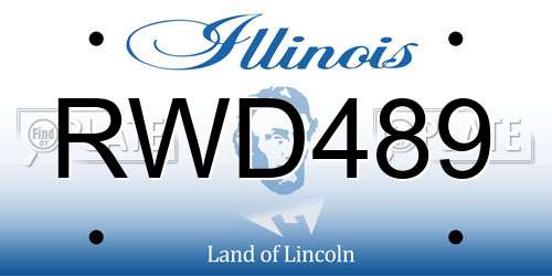 RWD489 Illinois License Plate