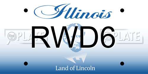 RWD6 Illinois License Plate