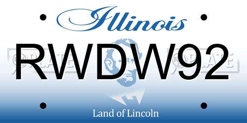 RWDW92 Illinois License Plate