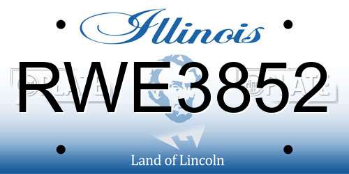 RWE3852 Illinois License Plate