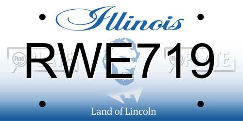RWE719 Illinois License Plate