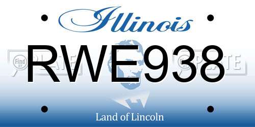 RWE938 Illinois License Plate