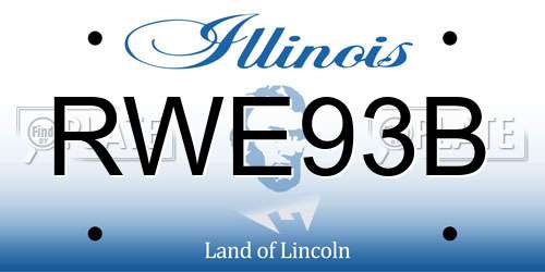 RWE93B Illinois License Plate