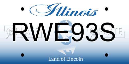 RWE93S Illinois License Plate