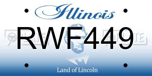 RWF449 Illinois License Plate