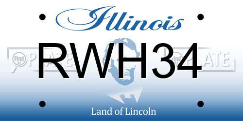 RWH34 Illinois License Plate