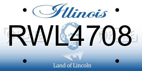 RWL4708 Illinois License Plate