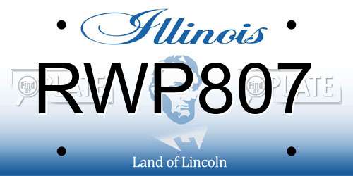 RWP807 Illinois License Plate