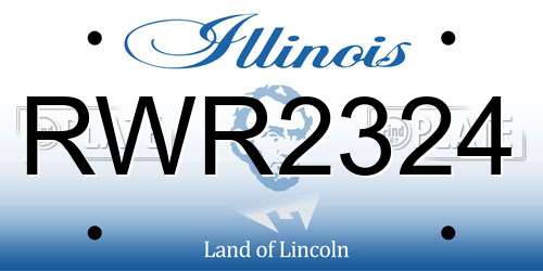 RWR2324 Illinois License Plate