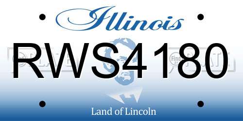 RWS4180 Illinois License Plate