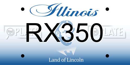 RX350 Illinois License Plate