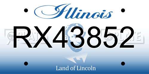 RX43852 Illinois License Plate