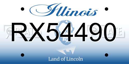 RX54490 Illinois License Plate