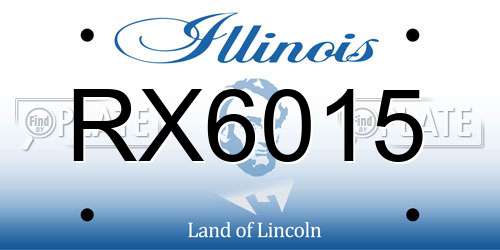RX6015 Illinois License Plate