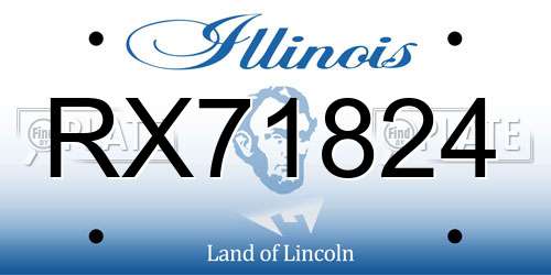 RX71824 Illinois License Plate