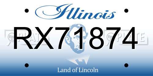 RX71874 Illinois License Plate
