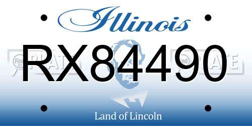 RX84490 Illinois License Plate