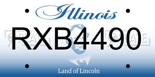 RXB4490 Illinois License Plate