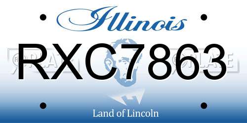 RXC7863 Illinois License Plate