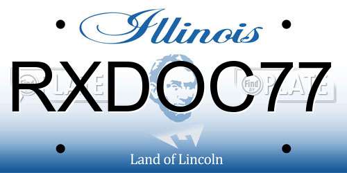 RXDOC77 Illinois License Plate