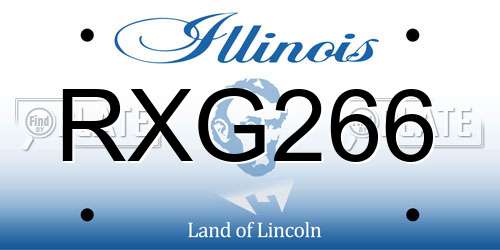 RXG266 Illinois License Plate